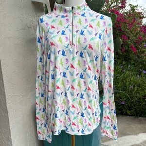 Ada Graphic Polo Blouse in Pink and Purple